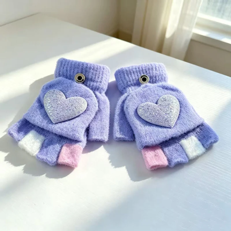 Verspielte Herz-Themen Fingerlose Handschuhe Brehn