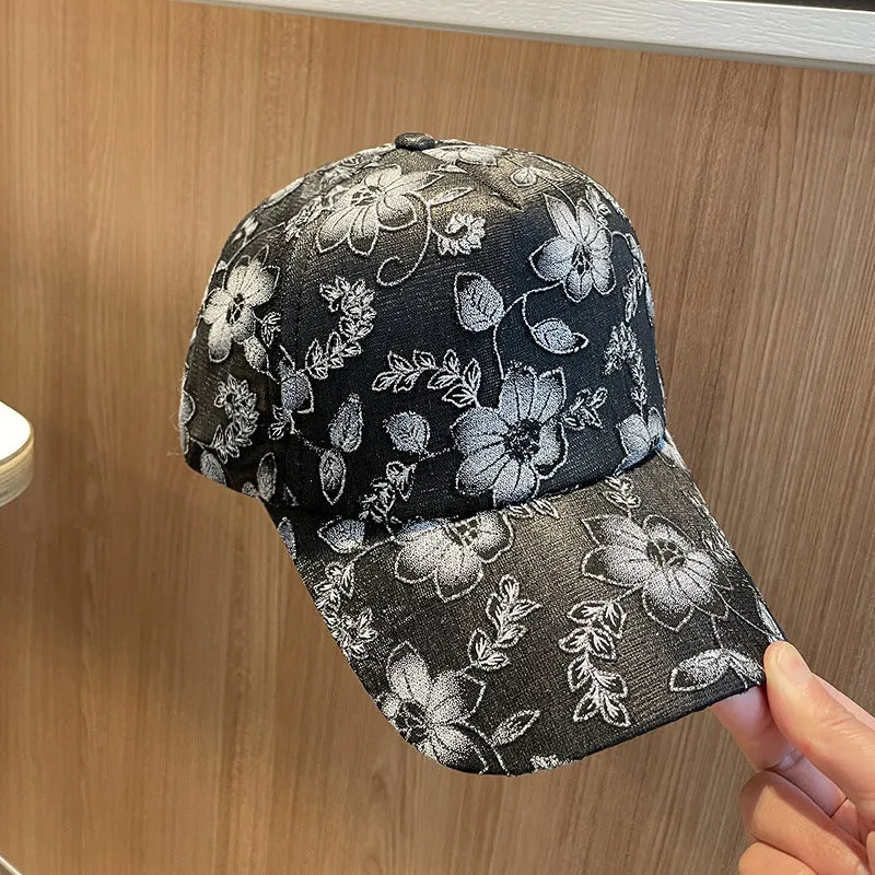 Damen Baseballkappe mit Blumenstickerei Skanto