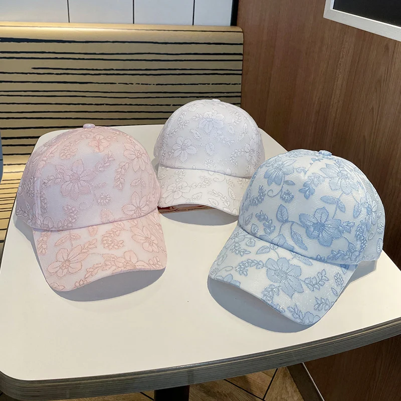 Damen Baseballkappe mit Blumenstickerei Skanto