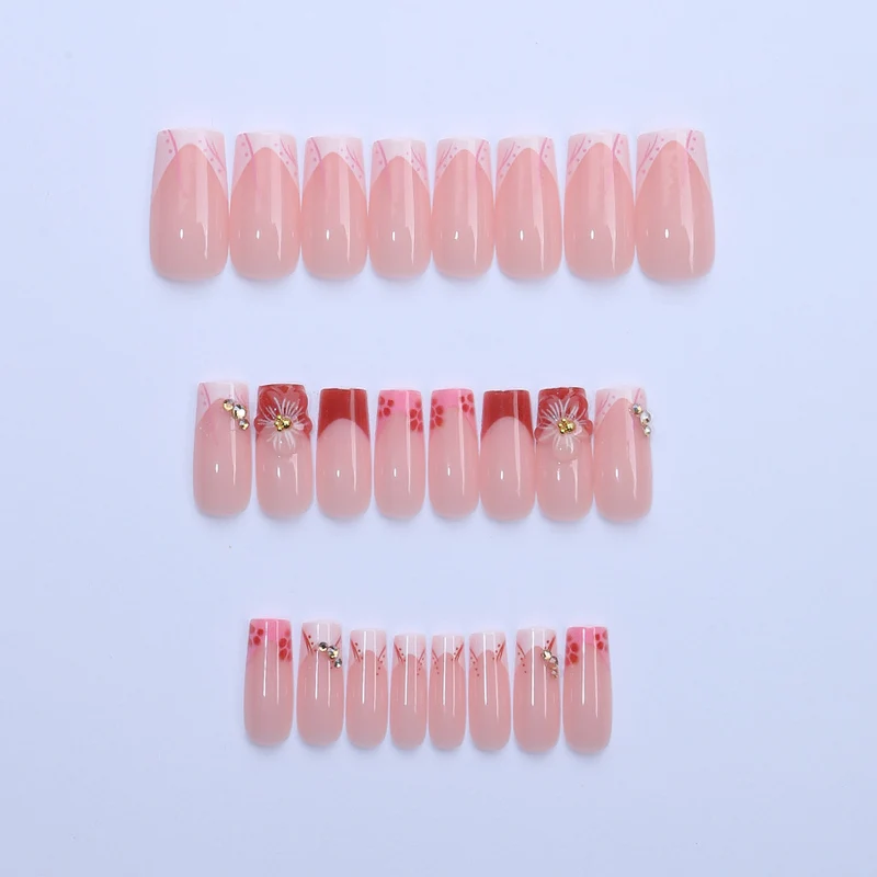 Dekoratives florales Press-On Nagelkunstset Brehn