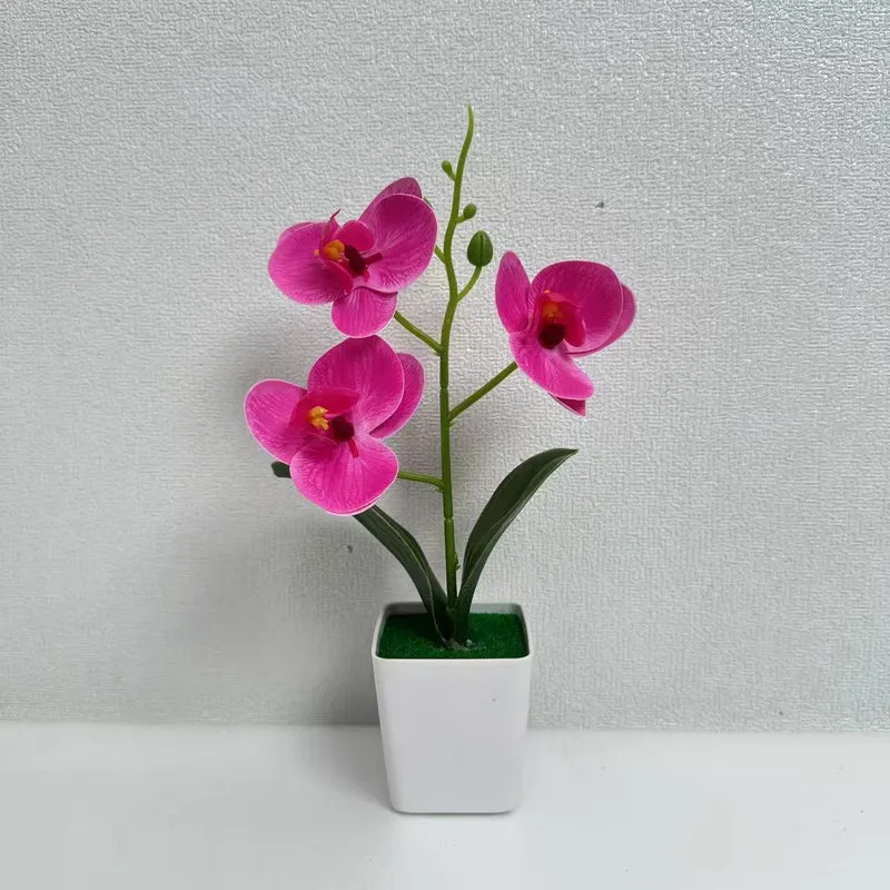 Dekorative künstliche Orchideenpflanze für die Wohnkultur展示