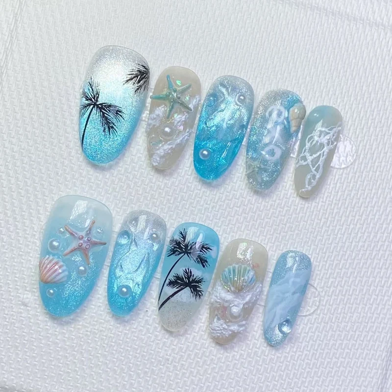 Küstenparadies Press-On Nagelkunst Brehn