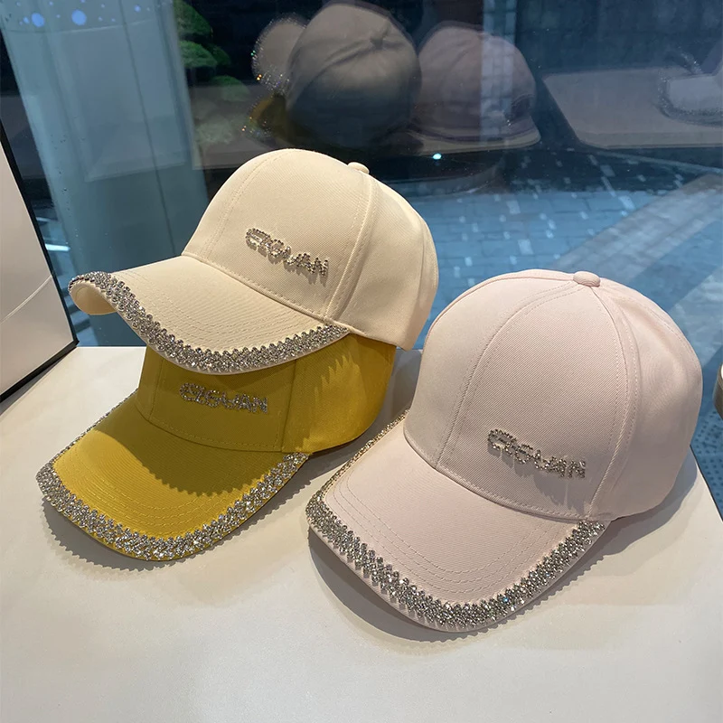 Damen Glitzernde Baseball Cap mit Strassbesatz Skanto