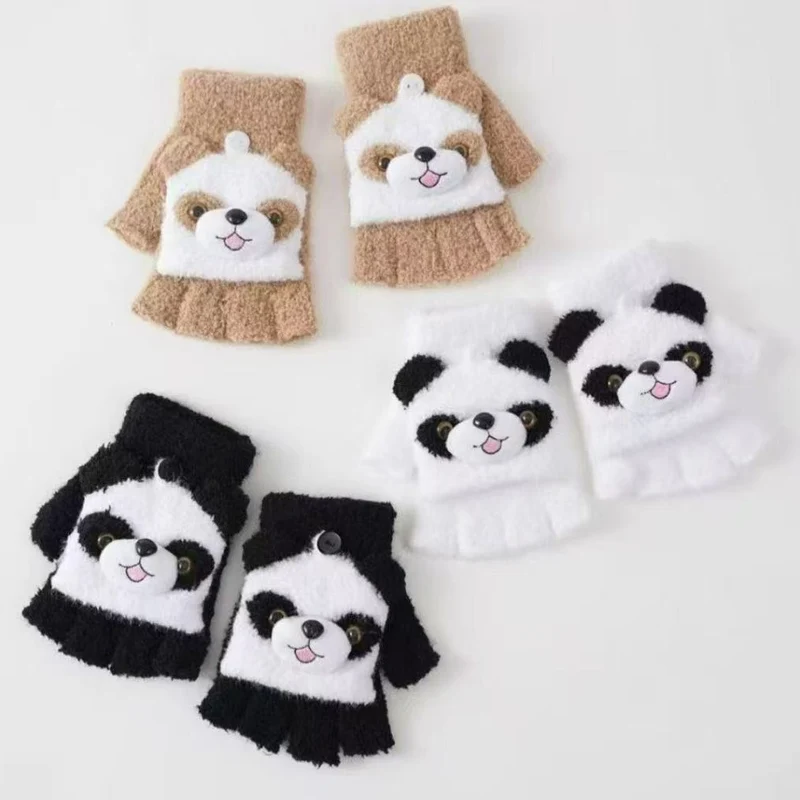 Niedliche Panda-Themen-Fingerlosen Handschuhe Brehn