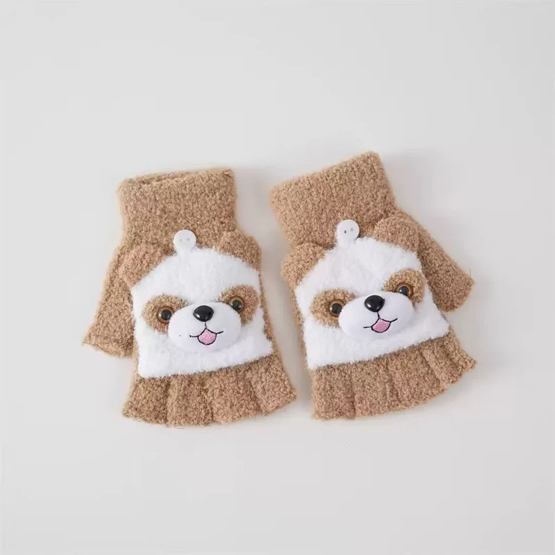 Niedliche Panda-Themen-Fingerlosen Handschuhe Brehn
