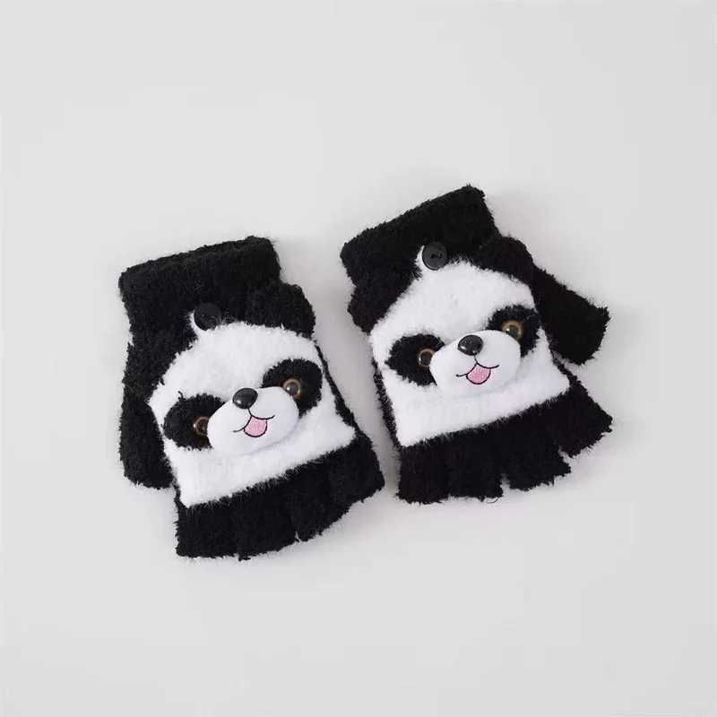 Niedliche Panda-Themen-Fingerlosen Handschuhe Brehn