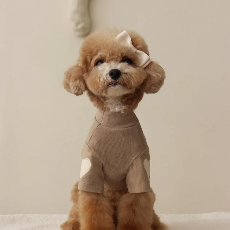 Pet Mock-Neck Rippstrickpullover mit Herz El Patches