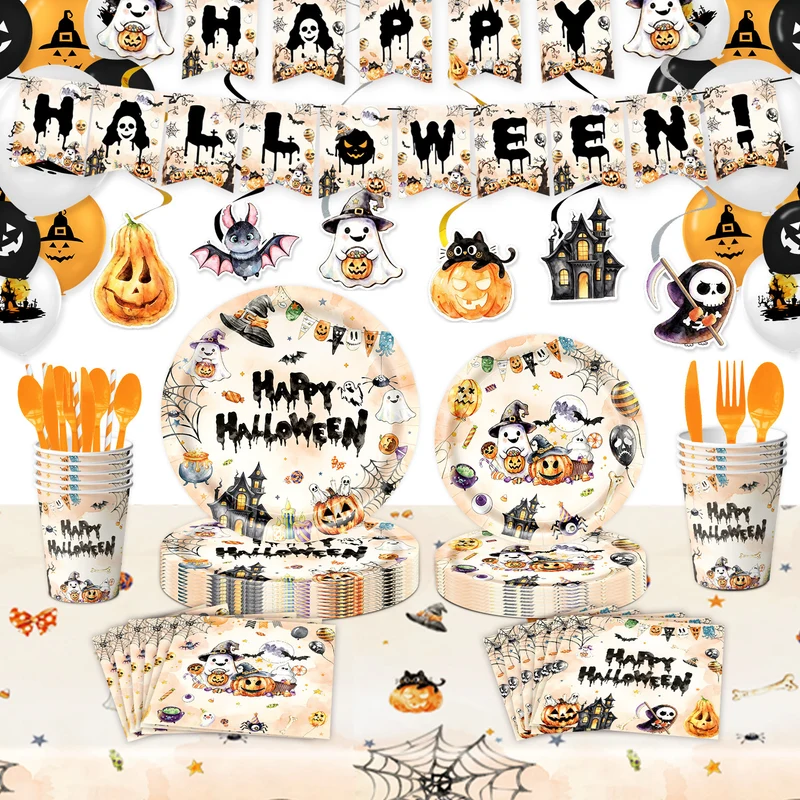 Papierservietten-Set mit Halloween-Motiven und detailreichem Druck für Partydekoration