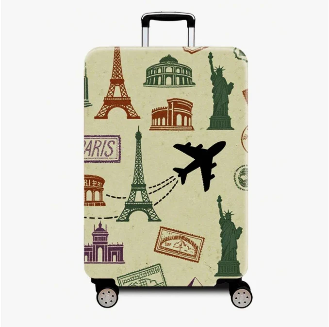 Unisex robuster Hartschalen-Trolley mit nostalgischem Eisenbahn-Collage-Print, 360-Grad-Schwenkrollen und ausziehbarem Teleskopgriff Skanto