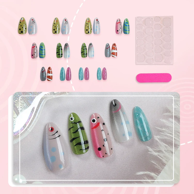 Künstlerische Marineleben Press-On Nagelkunst Brehn
