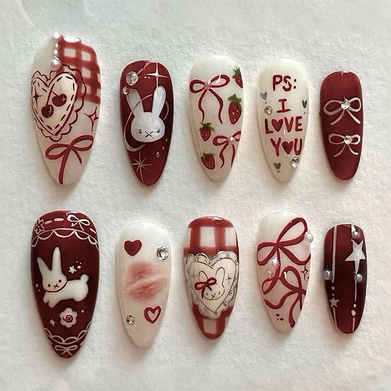 Künstlerisches Liebesthema Druck-Nagelkunst-Set Brehn
