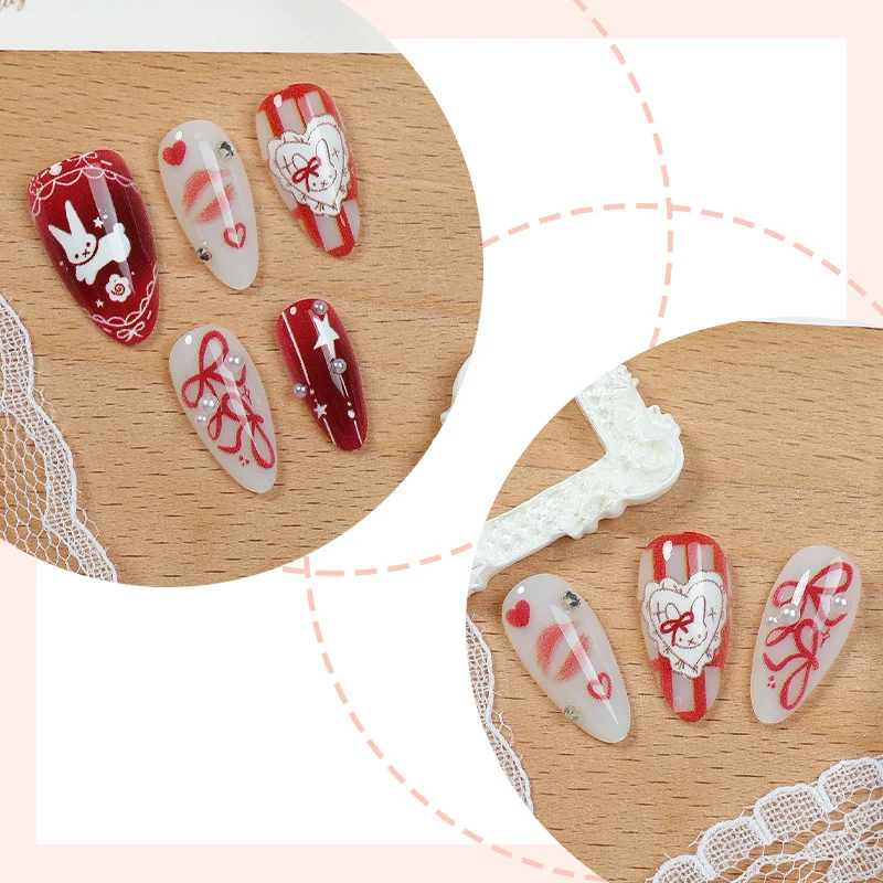 Künstlerisches Liebesthema Druck-Nagelkunst-Set Brehn
