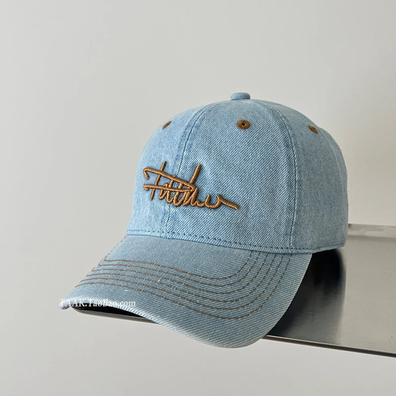 Damen Baseballkappe im Used-Look aus Jeans mit Stickerei Skanto