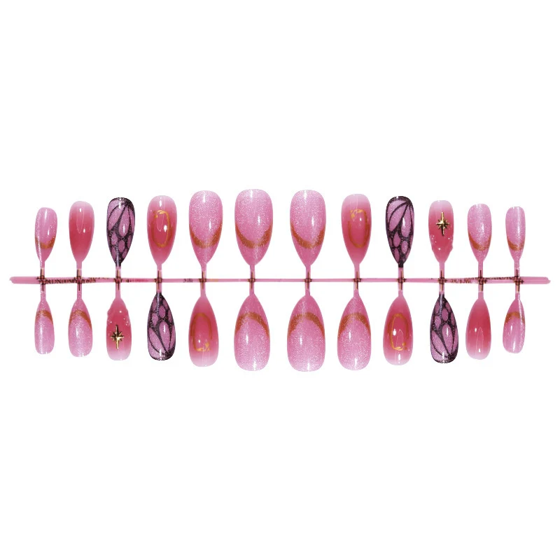 Künstlerisches Press-On Nagelkunstset mit eleganten Designs Brehn