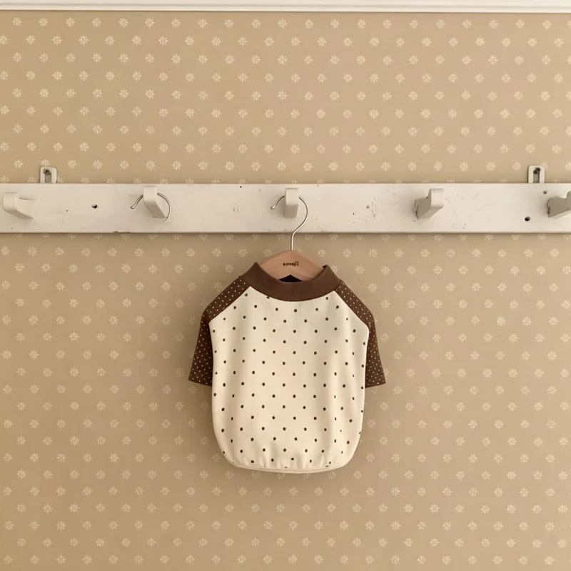 Polka Dot Raglan Baumwoll Baby T-Shirt
