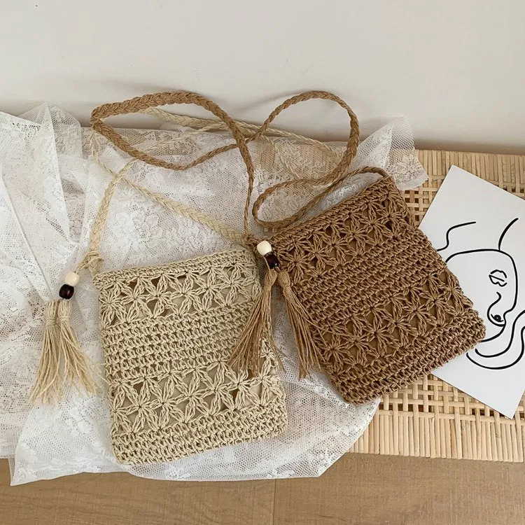 Handgeknüpfte Makramee-Tasche mit besonderem Wellenmuster Skanto