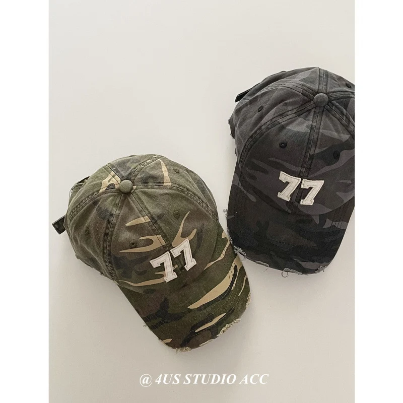Damen Distressed Camouflage Baseballkappe Skanto