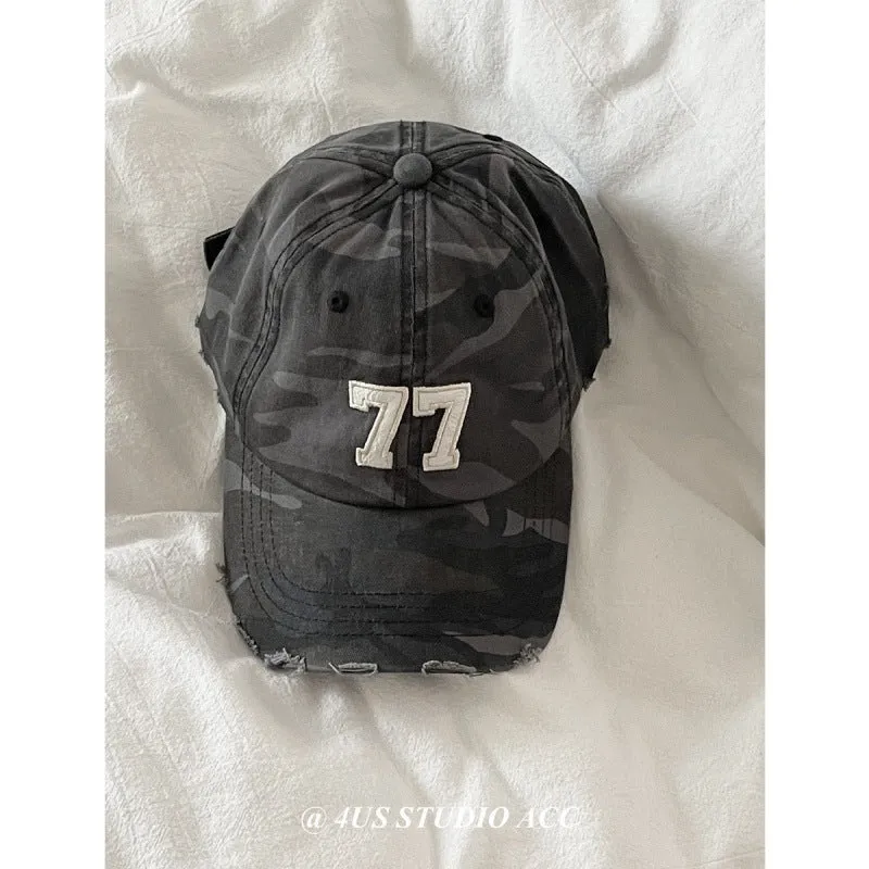 Damen Distressed Camouflage Baseballkappe Skanto