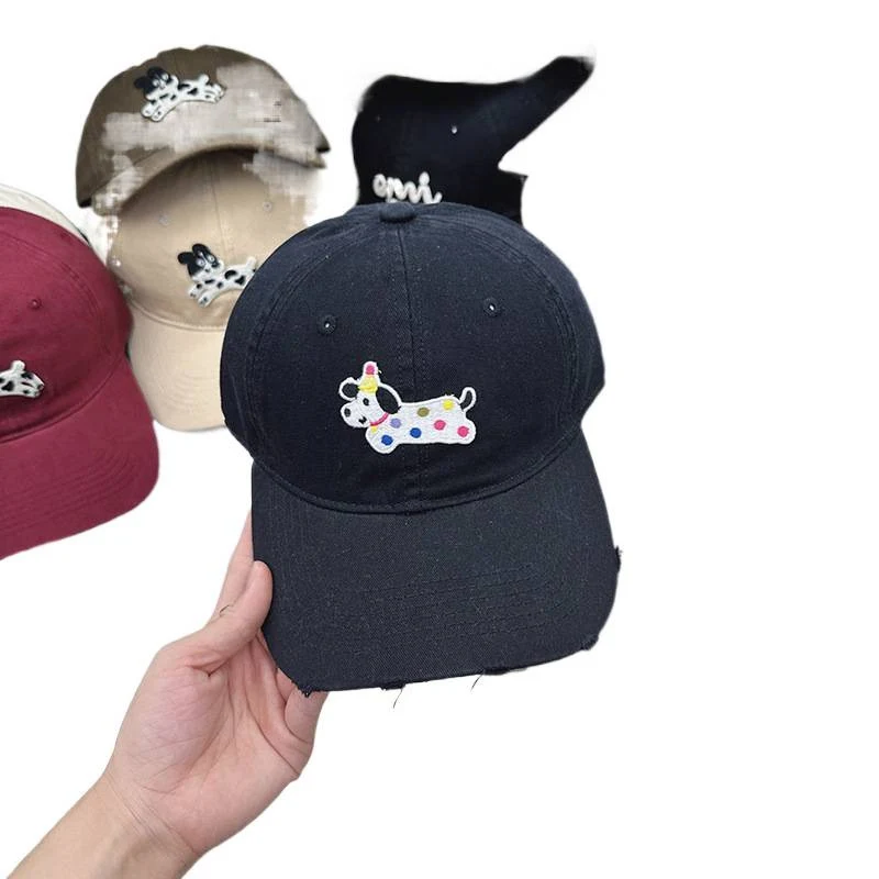 Damen Süße Baseballkappe mit Besticktem Hunde-Motiv Skanto