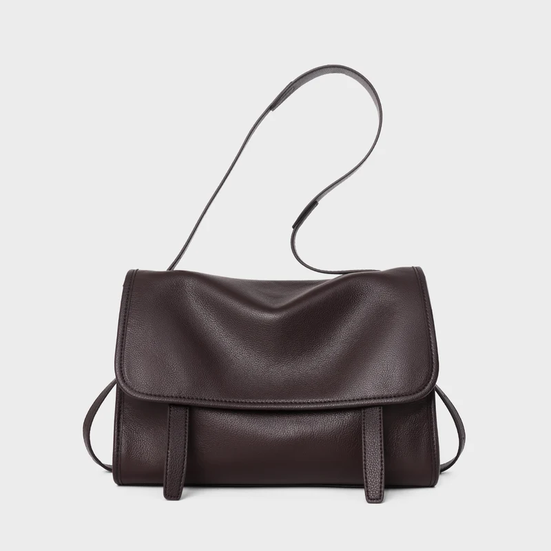 Strukturiertes genarbtes Top-Handle Klapp-Umhängetasche