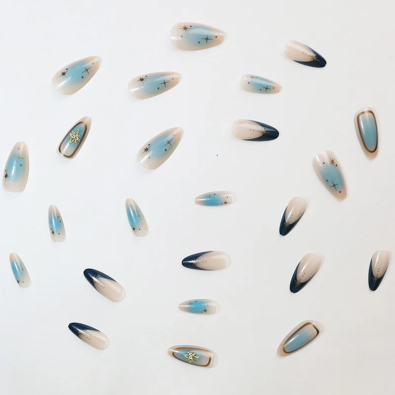 Künstlerische Ombre Press-On Nagelkunst Brehn