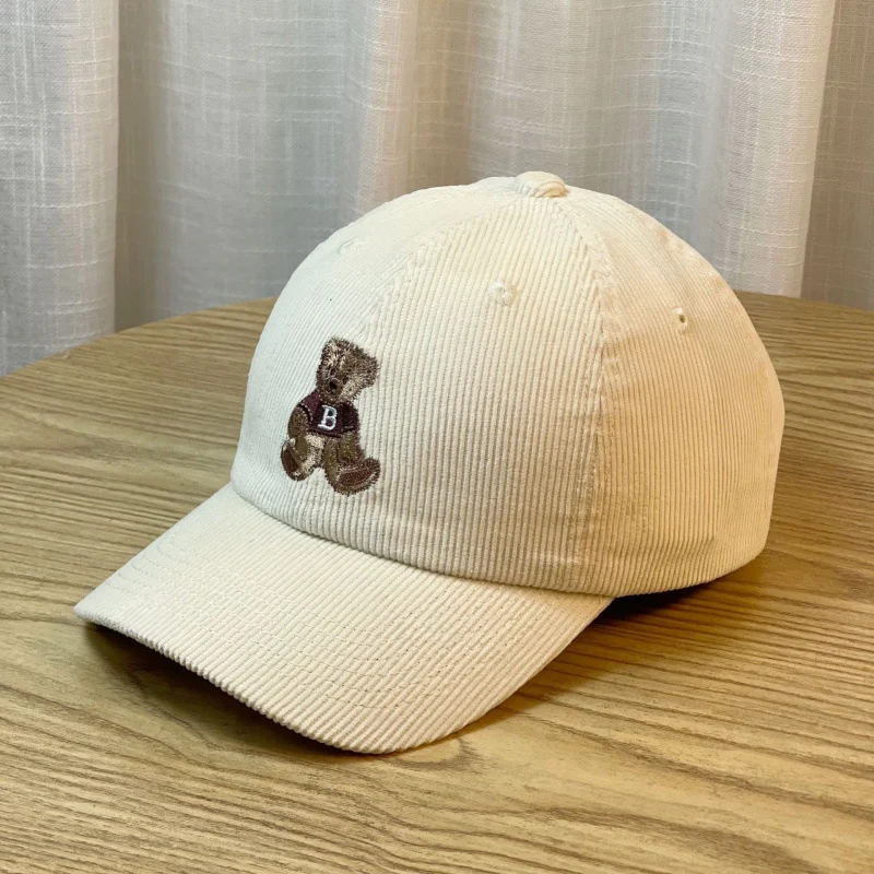 Skanto Damen Cord-Baseballkappe mit Teddybär-Stickerei Skanto