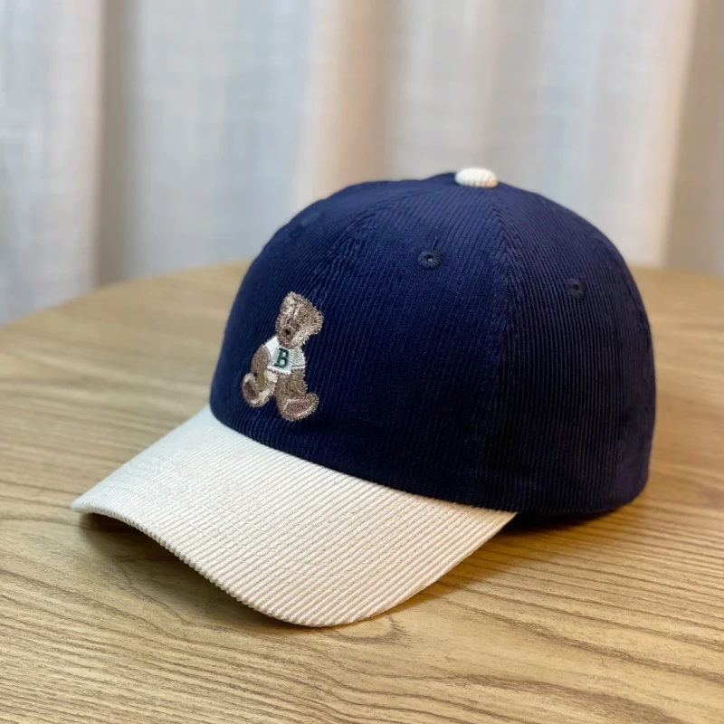 Skanto Damen Cord-Baseballkappe mit Teddybär-Stickerei Skanto