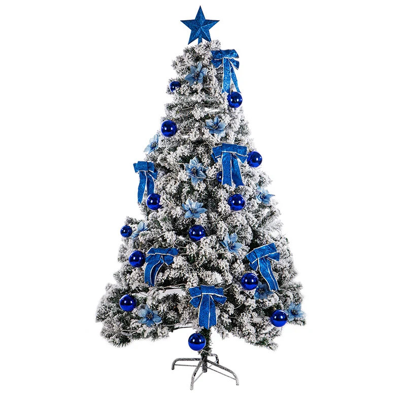 Premium Flocked Weihnachtsbaum mit dekorativen Ornamenten Brehn
