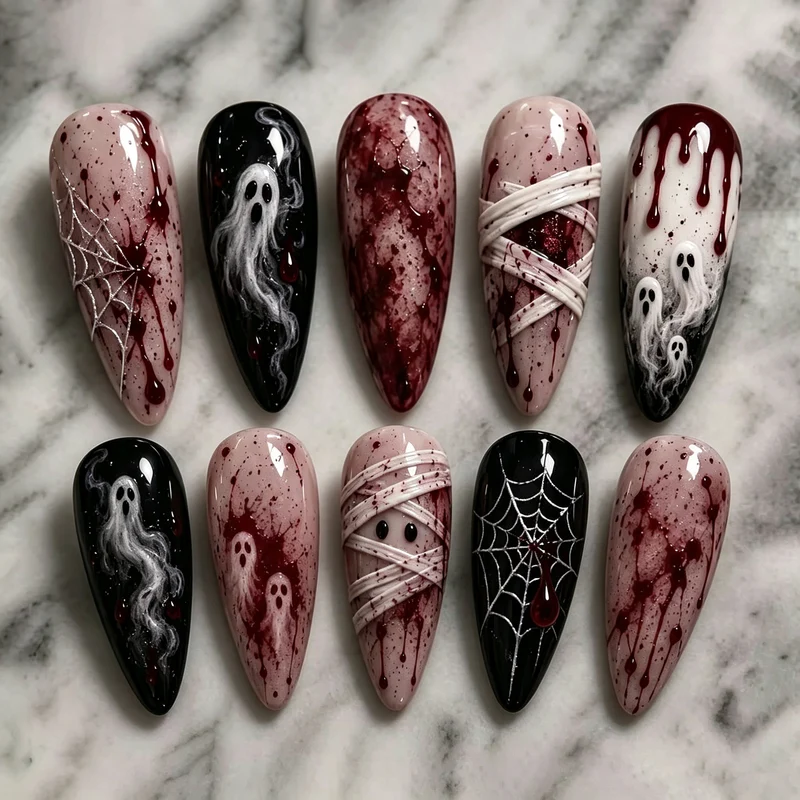 Künstlerische Halloween-Themen Press-On Nagelkunst Brehn 1790636345