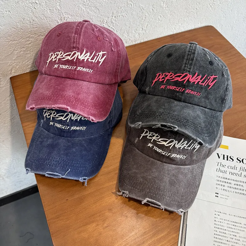 Damen verstellbare Denim-Kappe im Used-Look Skanto