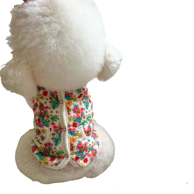 Florales Fleece-Snap-Front-Hundewesten