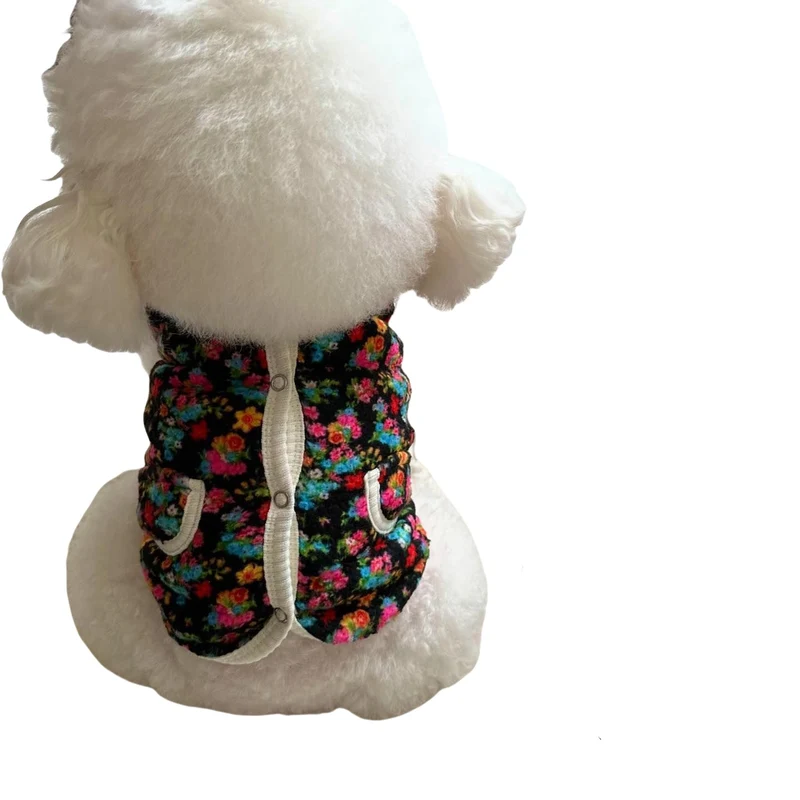 Florales Fleece-Snap-Front-Hundewesten