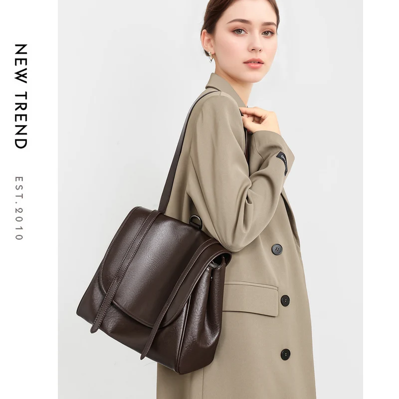 Strukturiertes Leder Schultertasche mit umwandlungsfähigen Riemen