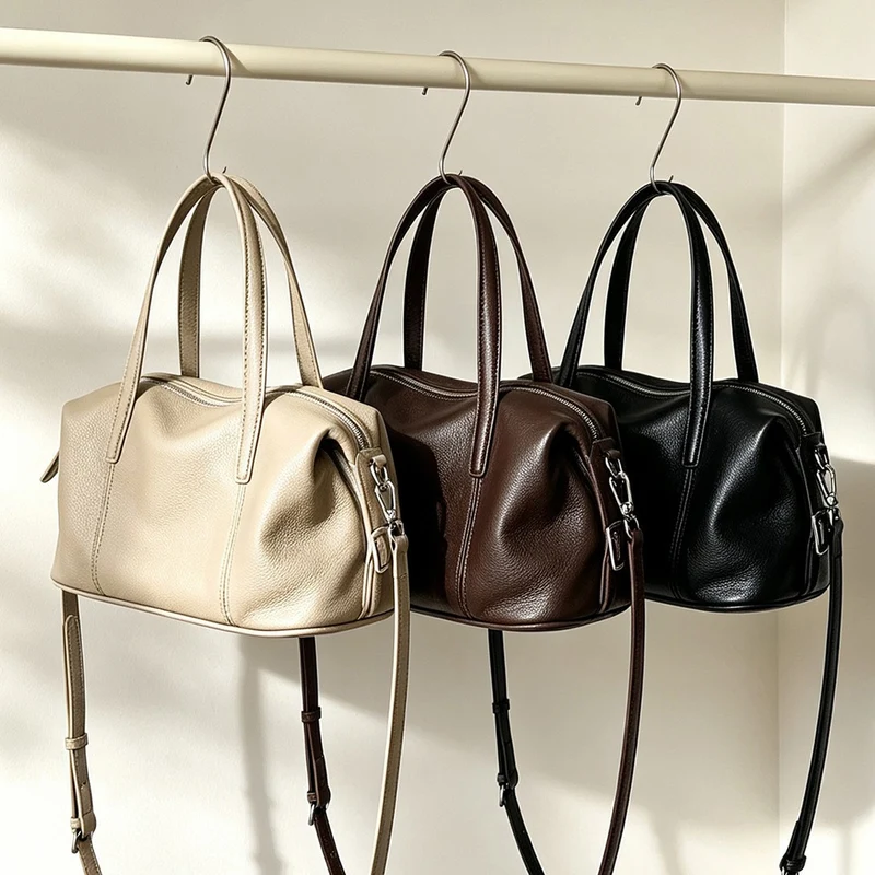 Strukturierte Fass-Top-Handle-Satchel mit abnehmbarem Crossbody-Gurt