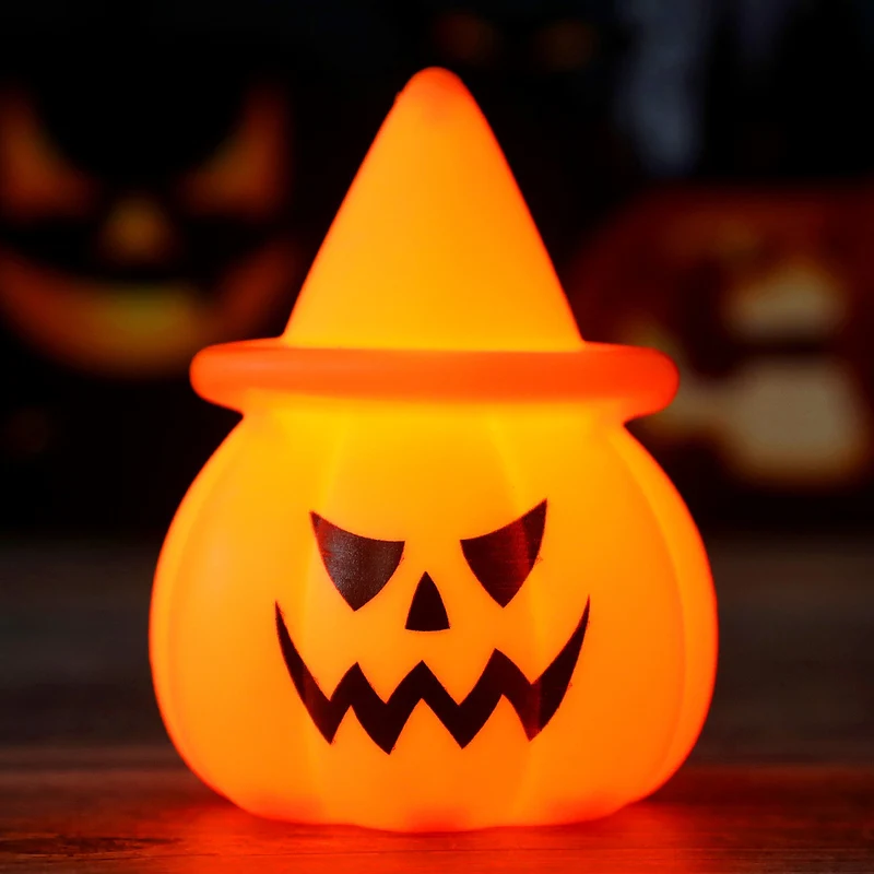 Halloween LED Kürbis-Stimmungslicht mit Hexenhut