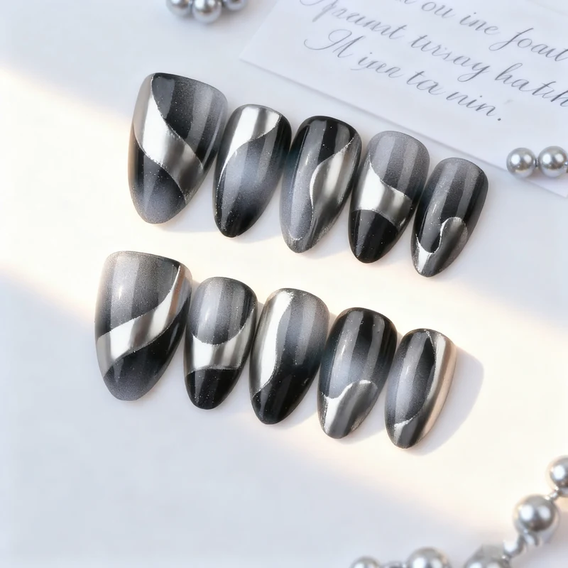 Künstlerisches Glam Nageldesign Brehn