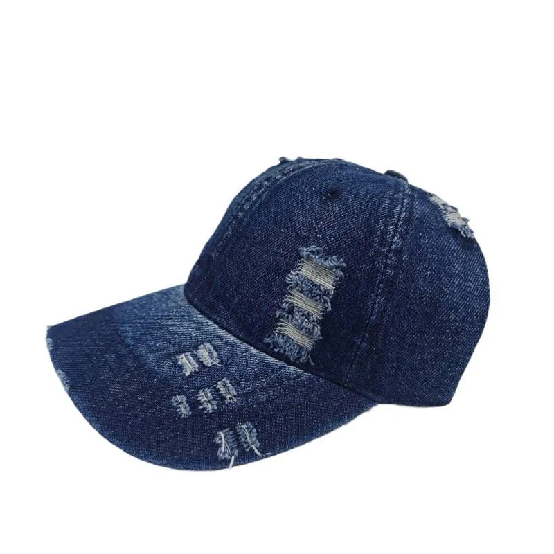Damen Distressed Lässige Jeans Baseballkappe Skanto