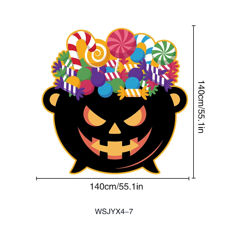 Großer Halloween Wandsticker Vinyl mit tanzenden Skeletten und ablösbarem Selbstklebefilm