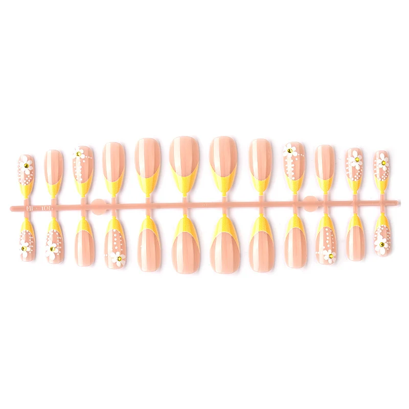 Künstlerisches Floral Design Press-On Nagelkunstset Brehn