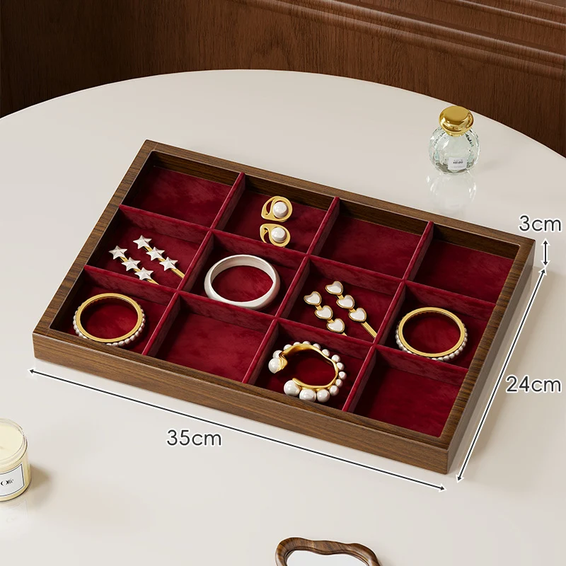 Zwölf-Fächer Bambus Schmuck Organizer Tray