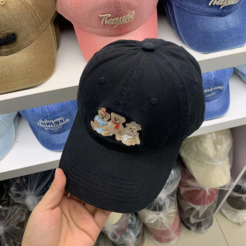 Damen lässige bestickte Teddybär-Baseballkappe Skanto