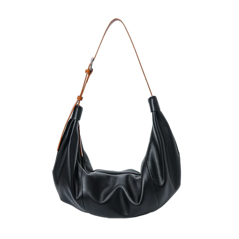 Lässige Crescent Kunstleder Hobo Schultertasche mit verstellbarem Riemen