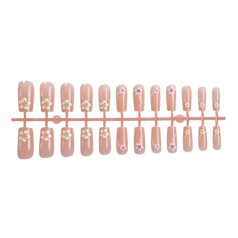Künstlerisches Floral Press-On Nagelkunst Set Brehn