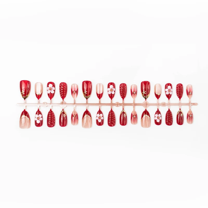 Künstlerische florale und Ombre Druck-Nagelkunst Brehn
