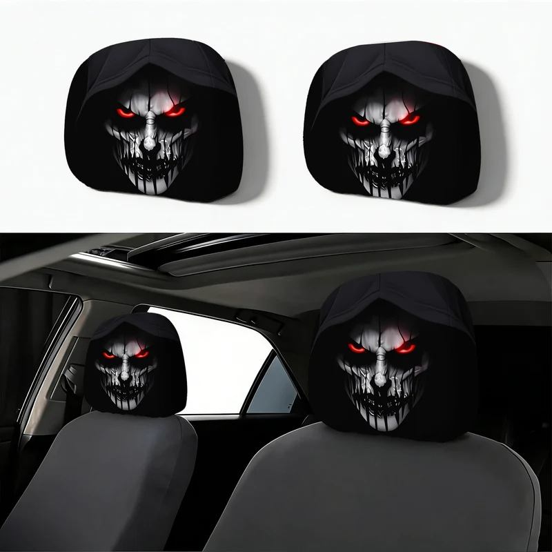 Auto-Kopfstützenbezug mit Retro-Horror-Motiv