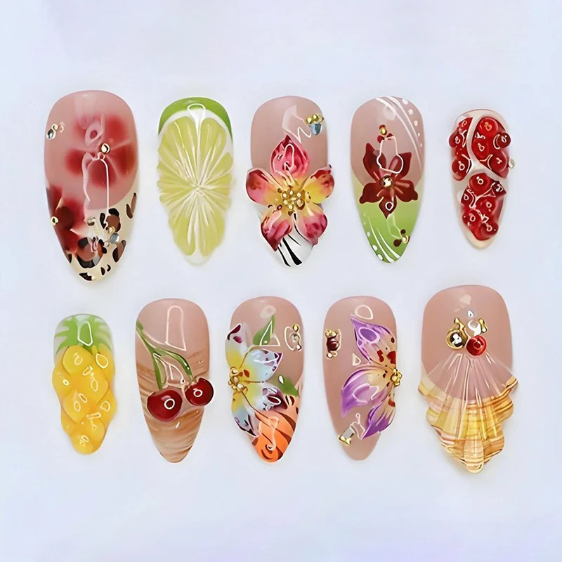 Künstlerisches Floral Press-On Nagelkunst-Set Brehn 1790636675