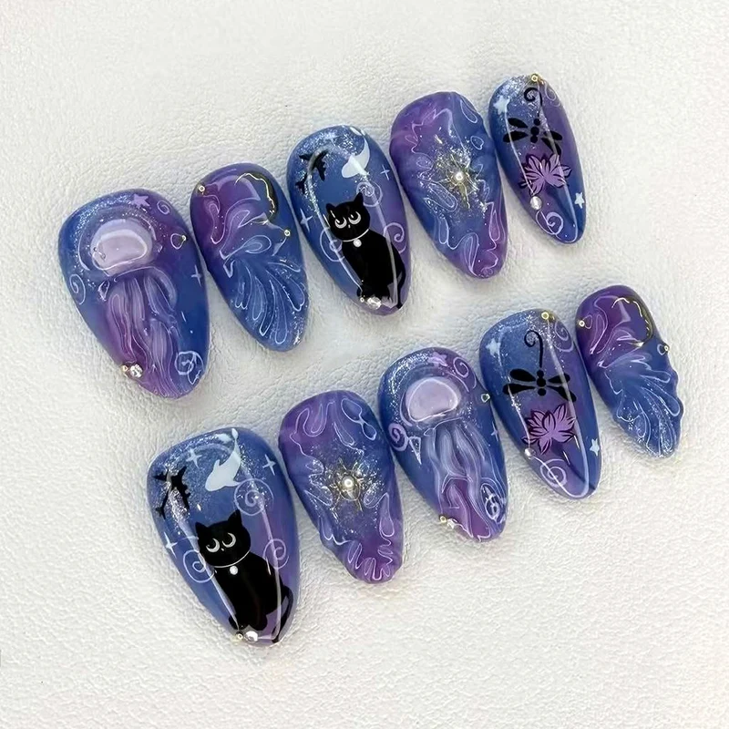 Künstlerische Fantasie-Themen Press-On Nagelkunst Brehn