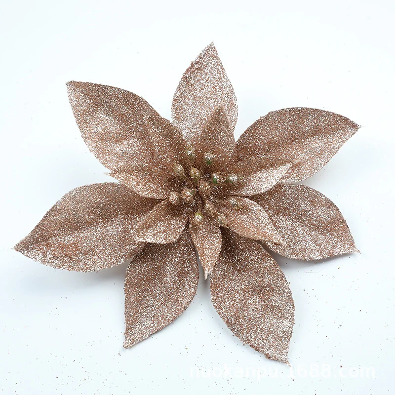 Glitzernde Weihnachtssternblumenornamente Brehn