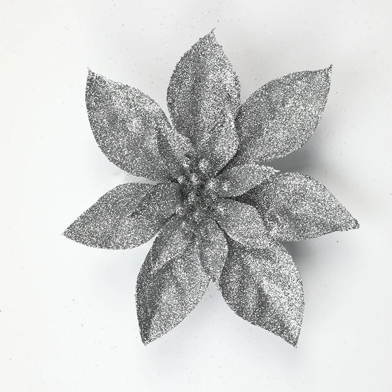 Glitzernde Weihnachtssternblumenornamente Brehn