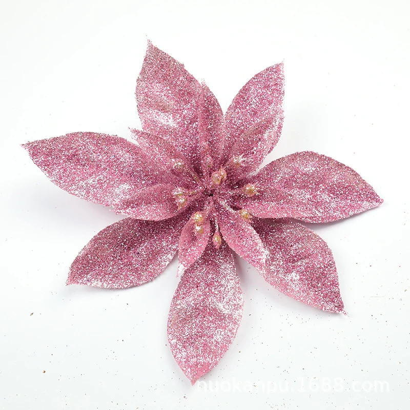 Glitzernde Weihnachtssternblumenornamente Brehn
